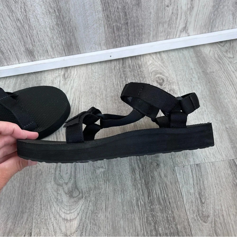 Teva Midform Universal Sandals Womens Size 10 Black Strappy Minimalist platform - Picture 7 of 10